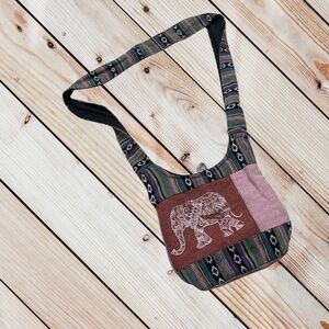 Threadheads woven elephant hippie bag